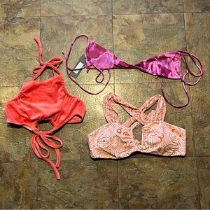 Size Large Bikini Top Bundle in Pink Shades